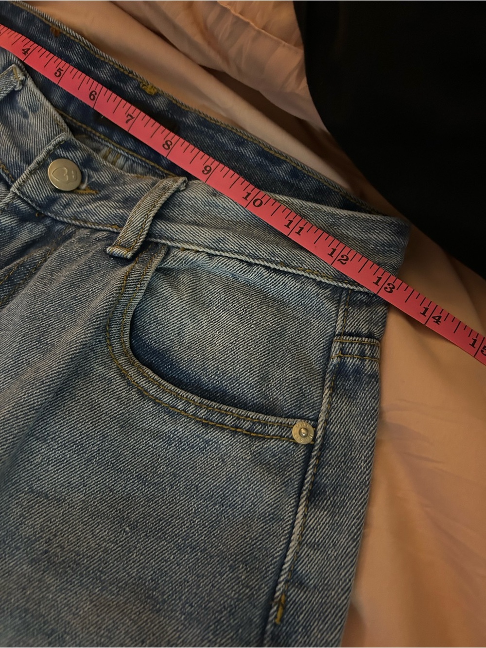 Nasty Gal Light Blue High-Rise Wide-Leg Jeans. Size 7/8 - Picture 10 of 10